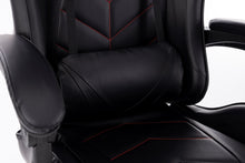 Load image into Gallery viewer, Naz Comfort Ergonomic Gaming Chair-Black with Red Stitches