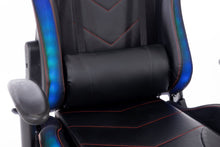 Load image into Gallery viewer, Naz Ultimate Series Ergonomic Gaming Chair with RGB LED lights-Black With Red Stiches
