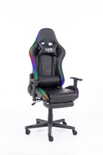 Load image into Gallery viewer, Naz Ultimate Series Ergonomic Gaming Chair with RGB LED lights-Black With Red Stiches