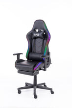 Load image into Gallery viewer, Naz Ultimate Series Ergonomic Gaming Chair with RGB LED lights-Black With Red Stiches